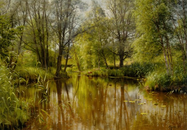 Landscape in a sunny spring day by Peter Mork Monsted